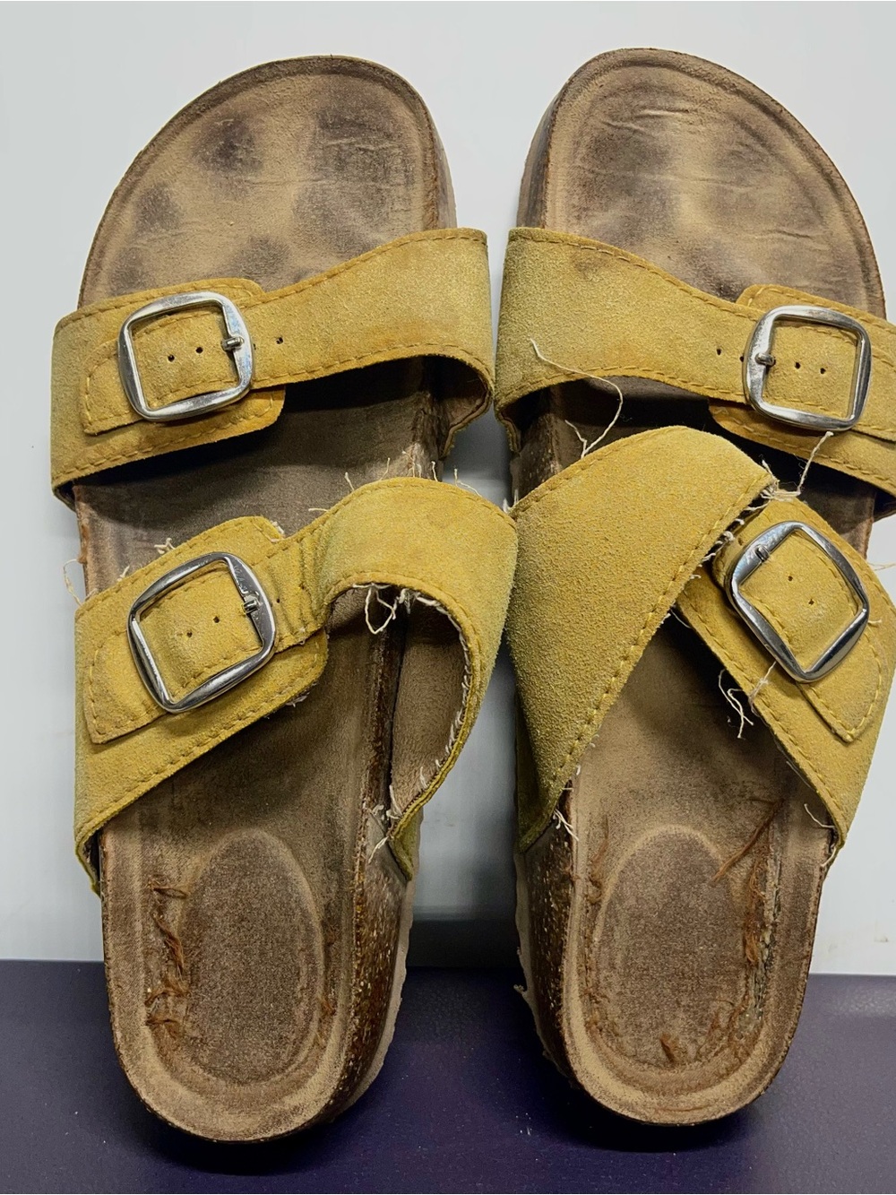 Yellow Slip On Sandals Pre Worn 9